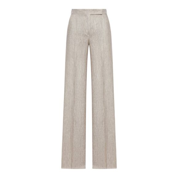 Max Mara Women Chevron Linen Batavia Trousers